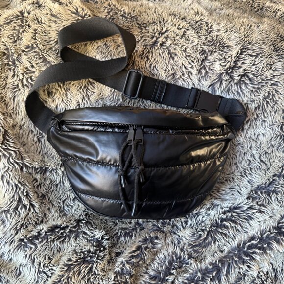 Black Puffy Crossbody Bag – 6.5” x 12” - Picture 1 of 10